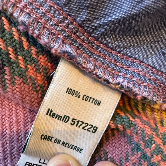 L.L.Bean 1912 Overshirt Long Sleeve Jacket Plaid Flannel Washed Orchid Pockets - Picture 6 of 6